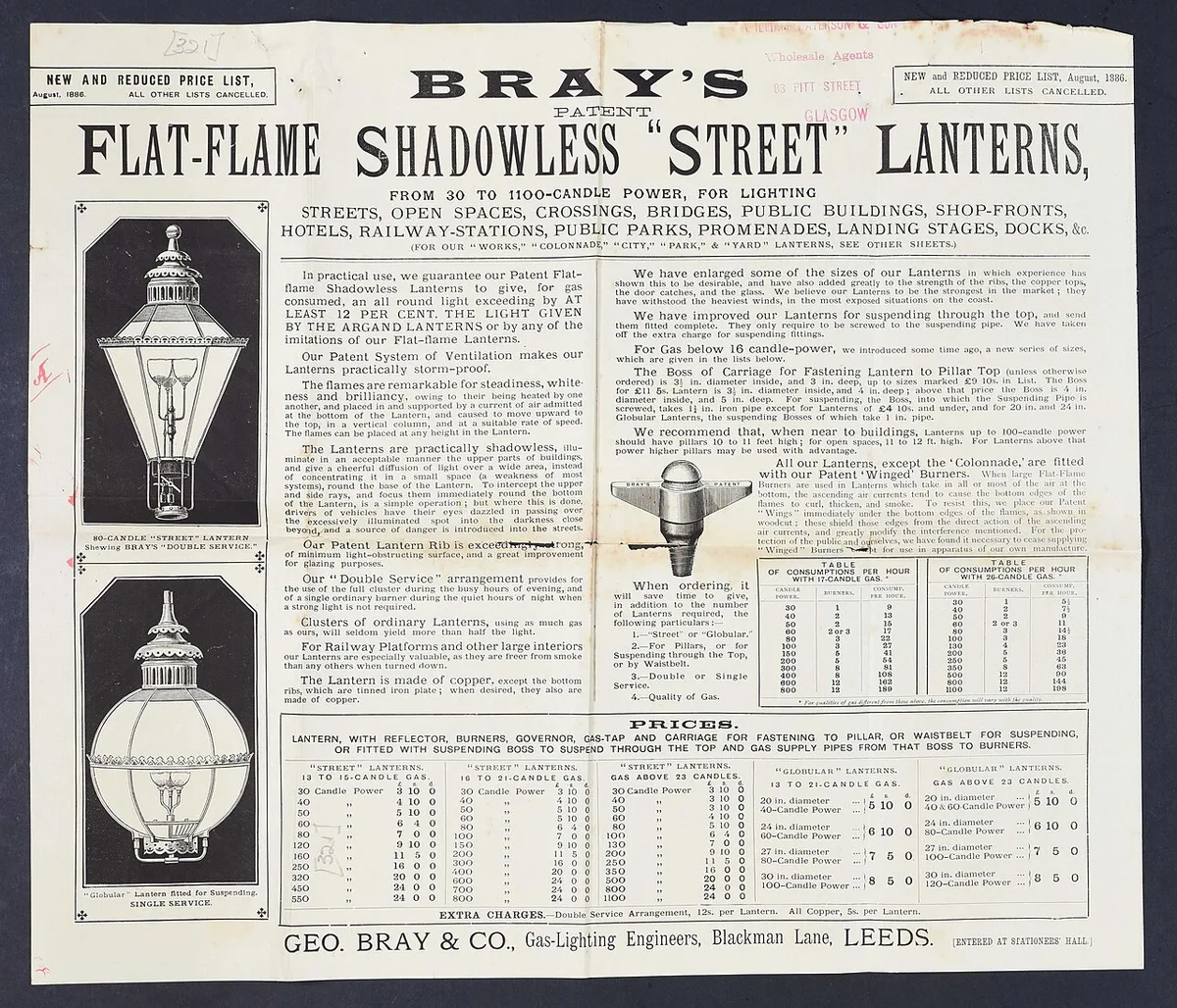 Bray's Flatframe Shadowless Street Lanterns (1886) (46895024604)